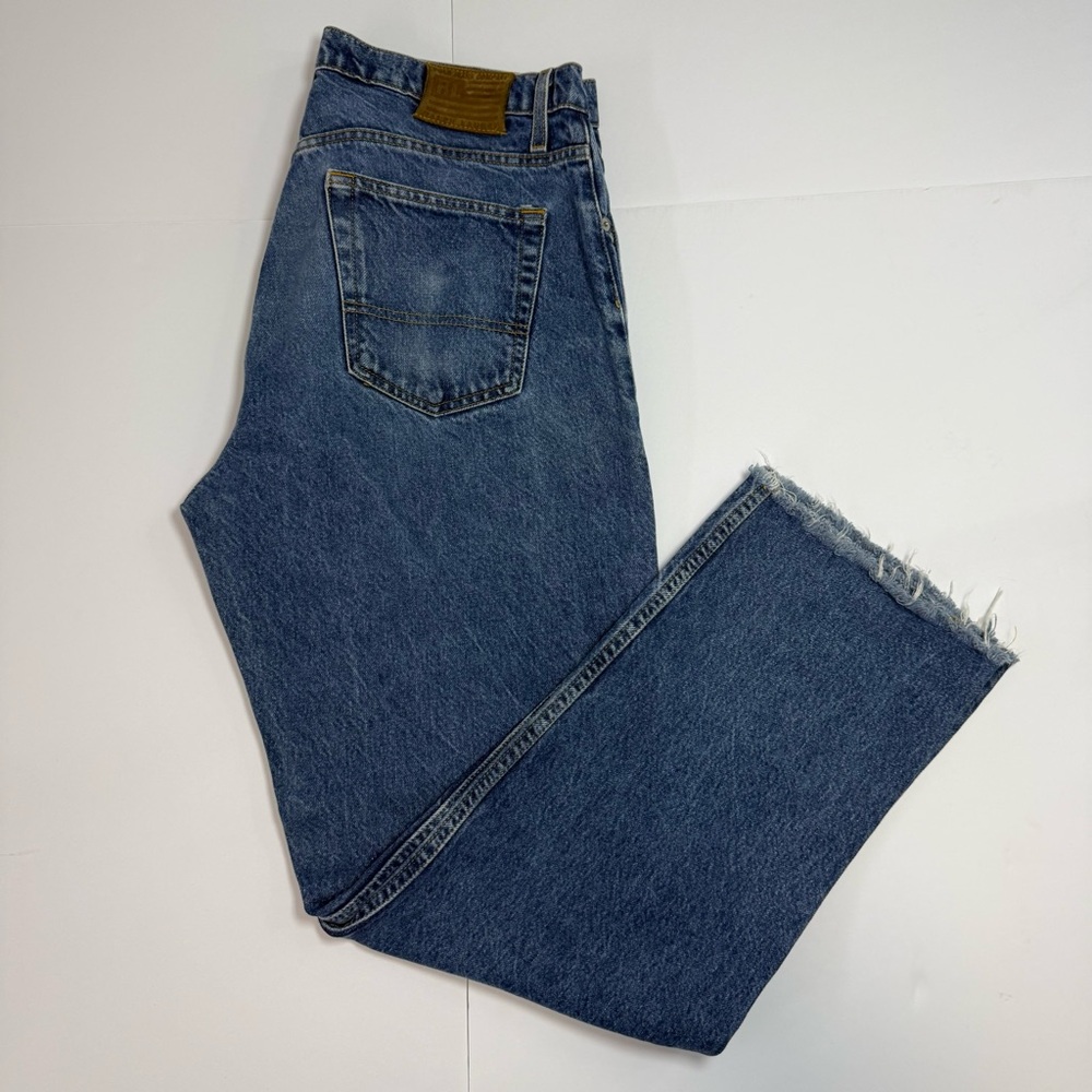 Ralph Lauren Jeans Mens 34x34 Relaxed Fit Blue Denim Straight Leg Vintage Flag